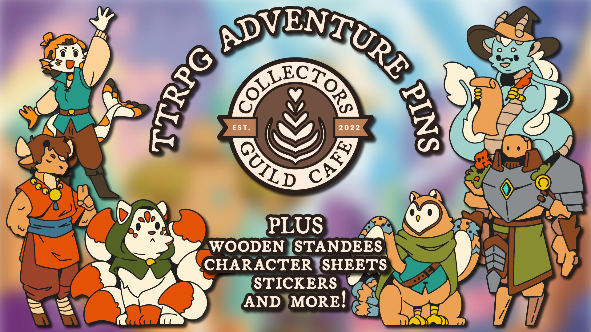 Collectors Guild Cafe adventure pins backerkit crowdfund